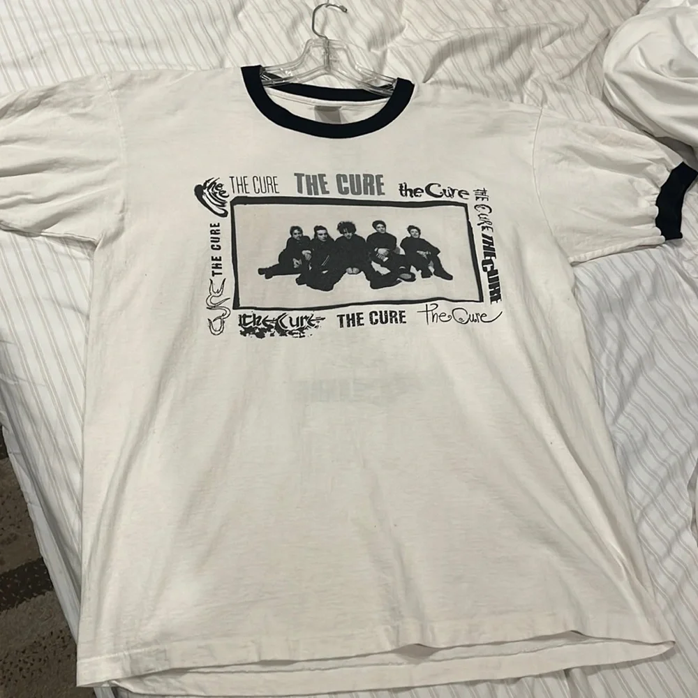 💥RARE Vintage 90’s The CURE White Ringer - Picture 13 of 16